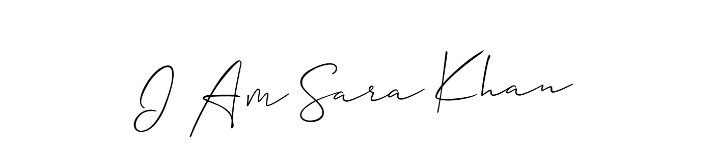 if you are searching for the best signature style for your name I Am Sara Khan. so please give up your signature search. here we have designed multiple signature styles  using Allison_Script. I Am Sara Khan signature style 2 images and pictures png