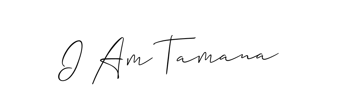 Use a signature maker to create a handwritten signature online. With this signature software, you can design (Allison_Script) your own signature for name I Am Tamana. I Am Tamana signature style 2 images and pictures png