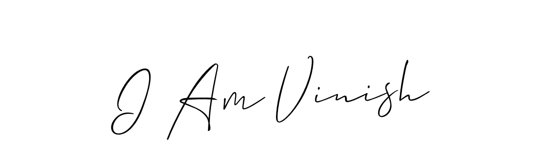 The best way (Allison_Script) to make a short signature is to pick only two or three words in your name. The name I Am Vinish include a total of six letters. For converting this name. I Am Vinish signature style 2 images and pictures png