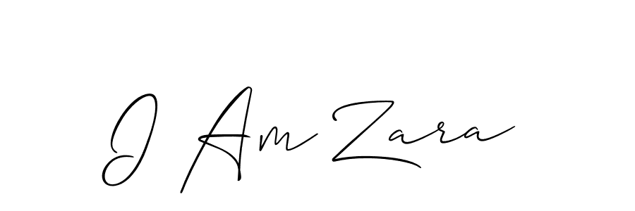 Also You can easily find your signature by using the search form. We will create I Am Zara name handwritten signature images for you free of cost using Allison_Script sign style. I Am Zara signature style 2 images and pictures png