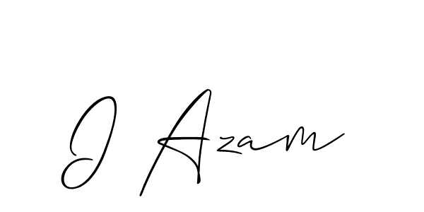 Design your own signature with our free online signature maker. With this signature software, you can create a handwritten (Allison_Script) signature for name I Azam. I Azam signature style 2 images and pictures png