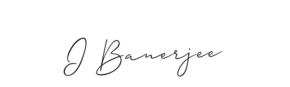 The best way (Allison_Script) to make a short signature is to pick only two or three words in your name. The name I Banerjee include a total of six letters. For converting this name. I Banerjee signature style 2 images and pictures png