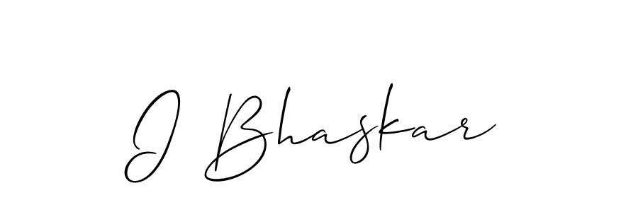 Create a beautiful signature design for name I Bhaskar. With this signature (Allison_Script) fonts, you can make a handwritten signature for free. I Bhaskar signature style 2 images and pictures png