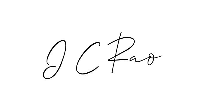 Create a beautiful signature design for name I C Rao. With this signature (Allison_Script) fonts, you can make a handwritten signature for free. I C Rao signature style 2 images and pictures png