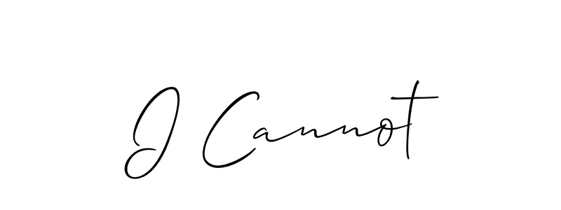 Design your own signature with our free online signature maker. With this signature software, you can create a handwritten (Allison_Script) signature for name I Cannot. I Cannot signature style 2 images and pictures png