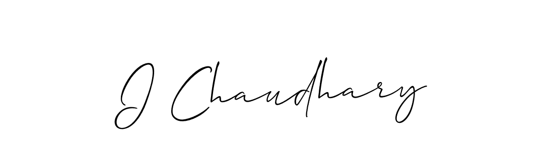 How to make I Chaudhary name signature. Use Allison_Script style for creating short signs online. This is the latest handwritten sign. I Chaudhary signature style 2 images and pictures png