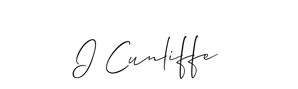 Create a beautiful signature design for name I Cunliffe. With this signature (Allison_Script) fonts, you can make a handwritten signature for free. I Cunliffe signature style 2 images and pictures png