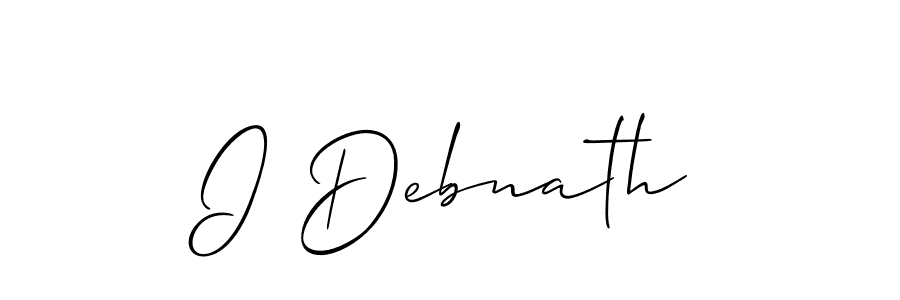 Make a beautiful signature design for name I Debnath. With this signature (Allison_Script) style, you can create a handwritten signature for free. I Debnath signature style 2 images and pictures png