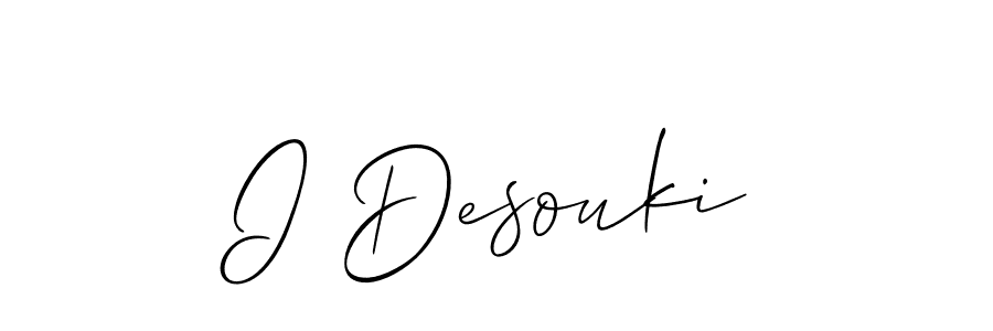 Also You can easily find your signature by using the search form. We will create I Desouki name handwritten signature images for you free of cost using Allison_Script sign style. I Desouki signature style 2 images and pictures png