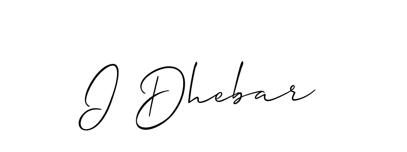 Create a beautiful signature design for name I Dhebar. With this signature (Allison_Script) fonts, you can make a handwritten signature for free. I Dhebar signature style 2 images and pictures png