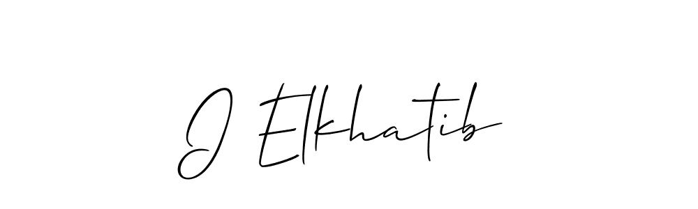 How to make I Elkhatib signature? Allison_Script is a professional autograph style. Create handwritten signature for I Elkhatib name. I Elkhatib signature style 2 images and pictures png