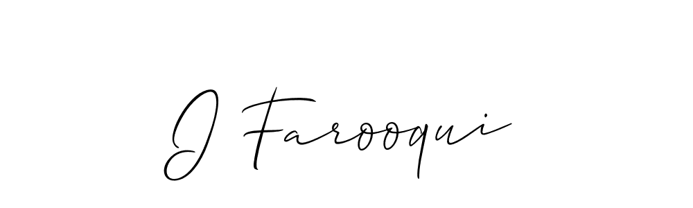 The best way (Allison_Script) to make a short signature is to pick only two or three words in your name. The name I Farooqui include a total of six letters. For converting this name. I Farooqui signature style 2 images and pictures png