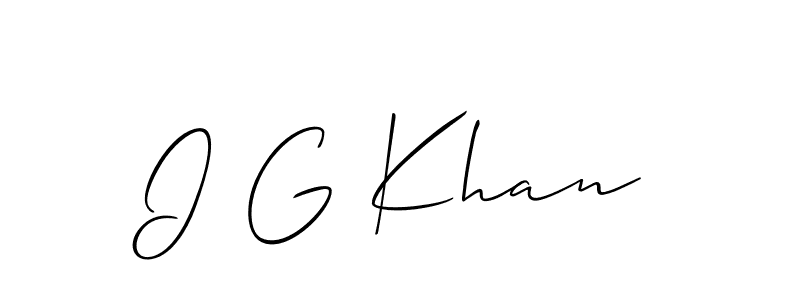 Make a beautiful signature design for name I G Khan. Use this online signature maker to create a handwritten signature for free. I G Khan signature style 2 images and pictures png