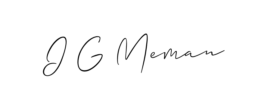 Allison_Script is a professional signature style that is perfect for those who want to add a touch of class to their signature. It is also a great choice for those who want to make their signature more unique. Get I G Meman name to fancy signature for free. I G Meman signature style 2 images and pictures png
