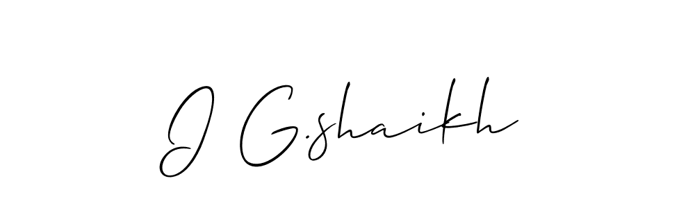 Also You can easily find your signature by using the search form. We will create I G.shaikh name handwritten signature images for you free of cost using Allison_Script sign style. I G.shaikh signature style 2 images and pictures png