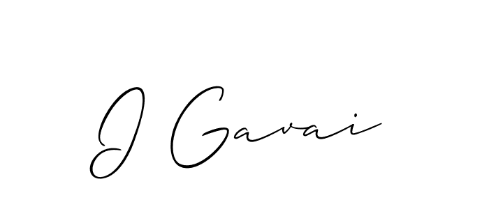 Design your own signature with our free online signature maker. With this signature software, you can create a handwritten (Allison_Script) signature for name I Gavai. I Gavai signature style 2 images and pictures png