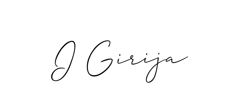 How to make I Girija name signature. Use Allison_Script style for creating short signs online. This is the latest handwritten sign. I Girija signature style 2 images and pictures png