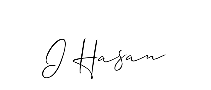 Create a beautiful signature design for name I Hasan. With this signature (Allison_Script) fonts, you can make a handwritten signature for free. I Hasan signature style 2 images and pictures png