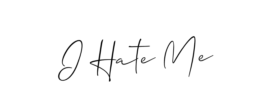 Make a beautiful signature design for name I Hate Me. With this signature (Allison_Script) style, you can create a handwritten signature for free. I Hate Me signature style 2 images and pictures png