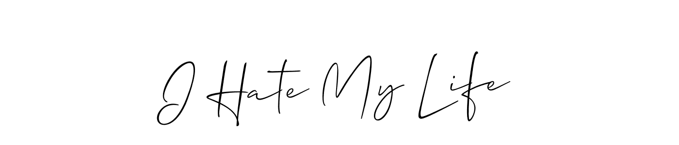 Allison_Script is a professional signature style that is perfect for those who want to add a touch of class to their signature. It is also a great choice for those who want to make their signature more unique. Get I Hate My Life name to fancy signature for free. I Hate My Life signature style 2 images and pictures png