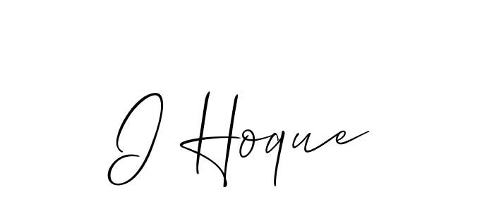 Also You can easily find your signature by using the search form. We will create I Hoque name handwritten signature images for you free of cost using Allison_Script sign style. I Hoque signature style 2 images and pictures png