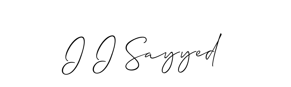 It looks lik you need a new signature style for name I I Sayyed. Design unique handwritten (Allison_Script) signature with our free signature maker in just a few clicks. I I Sayyed signature style 2 images and pictures png