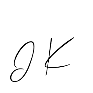 The best way (Allison_Script) to make a short signature is to pick only two or three words in your name. The name I K include a total of six letters. For converting this name. I K signature style 2 images and pictures png