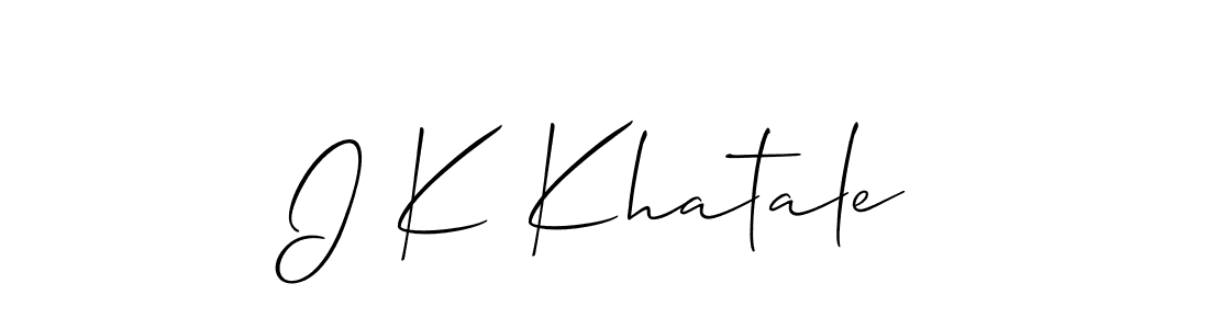 How to make I K Khatale name signature. Use Allison_Script style for creating short signs online. This is the latest handwritten sign. I K Khatale signature style 2 images and pictures png