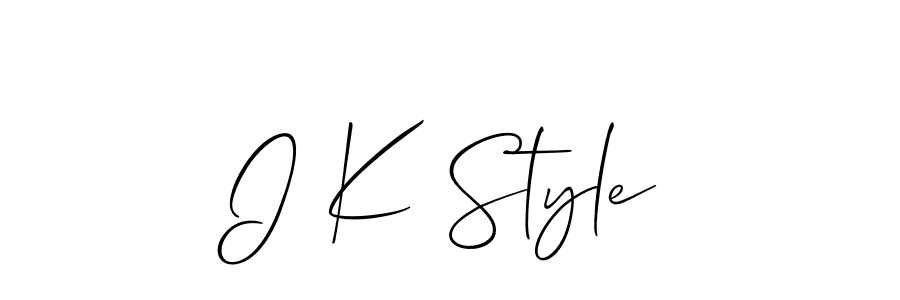 How to make I K Style name signature. Use Allison_Script style for creating short signs online. This is the latest handwritten sign. I K Style signature style 2 images and pictures png