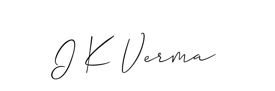 The best way (Allison_Script) to make a short signature is to pick only two or three words in your name. The name I K Verma include a total of six letters. For converting this name. I K Verma signature style 2 images and pictures png