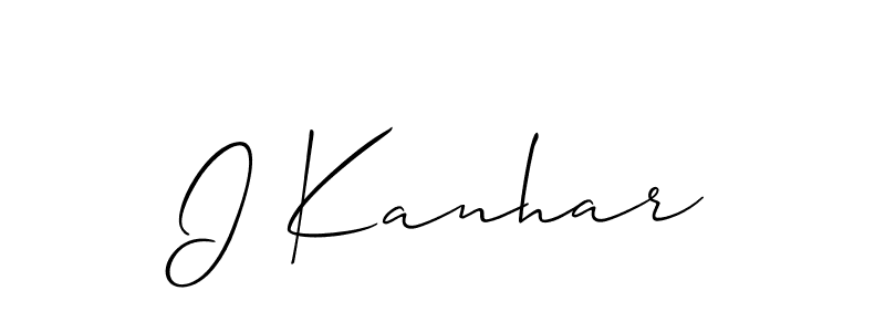 Make a beautiful signature design for name I Kanhar. Use this online signature maker to create a handwritten signature for free. I Kanhar signature style 2 images and pictures png