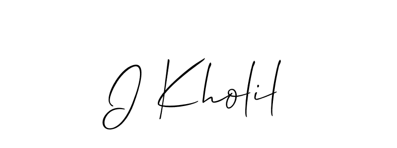 How to make I Kholil signature? Allison_Script is a professional autograph style. Create handwritten signature for I Kholil name. I Kholil signature style 2 images and pictures png