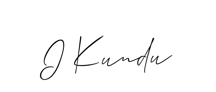 The best way (Allison_Script) to make a short signature is to pick only two or three words in your name. The name I Kundu include a total of six letters. For converting this name. I Kundu signature style 2 images and pictures png