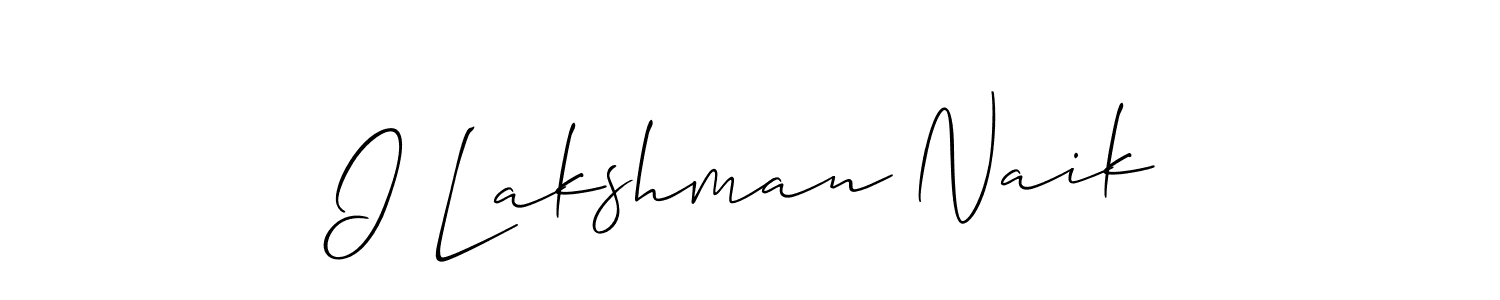 Create a beautiful signature design for name I Lakshman Naik. With this signature (Allison_Script) fonts, you can make a handwritten signature for free. I Lakshman Naik signature style 2 images and pictures png