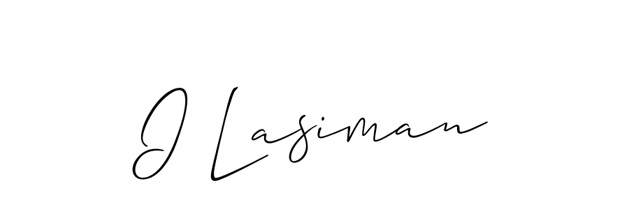 The best way (Allison_Script) to make a short signature is to pick only two or three words in your name. The name I Lasiman include a total of six letters. For converting this name. I Lasiman signature style 2 images and pictures png