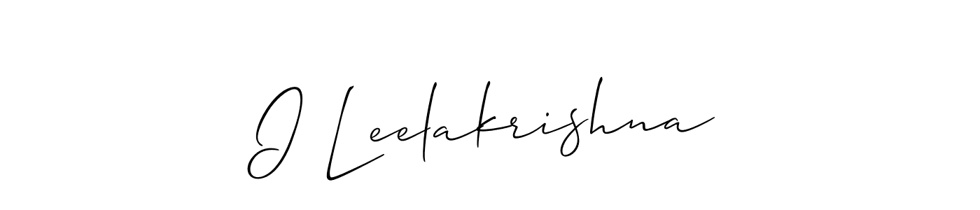 Also we have I Leelakrishna name is the best signature style. Create professional handwritten signature collection using Allison_Script autograph style. I Leelakrishna signature style 2 images and pictures png
