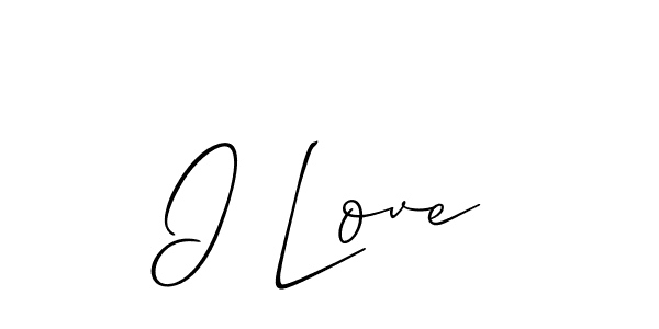 Use a signature maker to create a handwritten signature online. With this signature software, you can design (Allison_Script) your own signature for name I Love. I Love signature style 2 images and pictures png