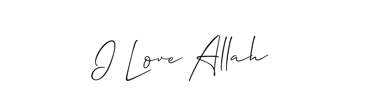 I Love Allah stylish signature style. Best Handwritten Sign (Allison_Script) for my name. Handwritten Signature Collection Ideas for my name I Love Allah. I Love Allah signature style 2 images and pictures png