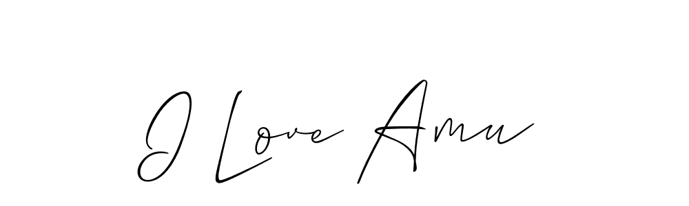 Make a short I Love Amu signature style. Manage your documents anywhere anytime using Allison_Script. Create and add eSignatures, submit forms, share and send files easily. I Love Amu signature style 2 images and pictures png