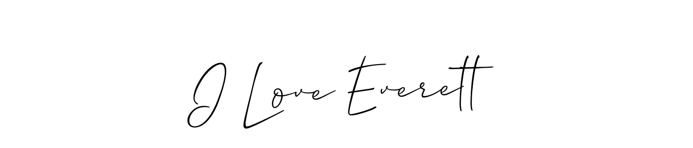 Use a signature maker to create a handwritten signature online. With this signature software, you can design (Allison_Script) your own signature for name I Love Everett. I Love Everett signature style 2 images and pictures png