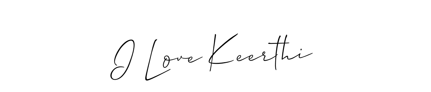 The best way (Allison_Script) to make a short signature is to pick only two or three words in your name. The name I Love Keerthi include a total of six letters. For converting this name. I Love Keerthi signature style 2 images and pictures png