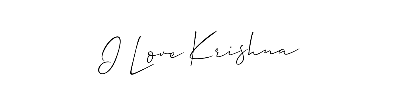 Once you've used our free online signature maker to create your best signature Allison_Script style, it's time to enjoy all of the benefits that I Love Krishna name signing documents. I Love Krishna signature style 2 images and pictures png