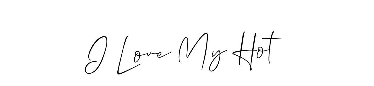 Similarly Allison_Script is the best handwritten signature design. Signature creator online .You can use it as an online autograph creator for name I Love My Hot. I Love My Hot signature style 2 images and pictures png