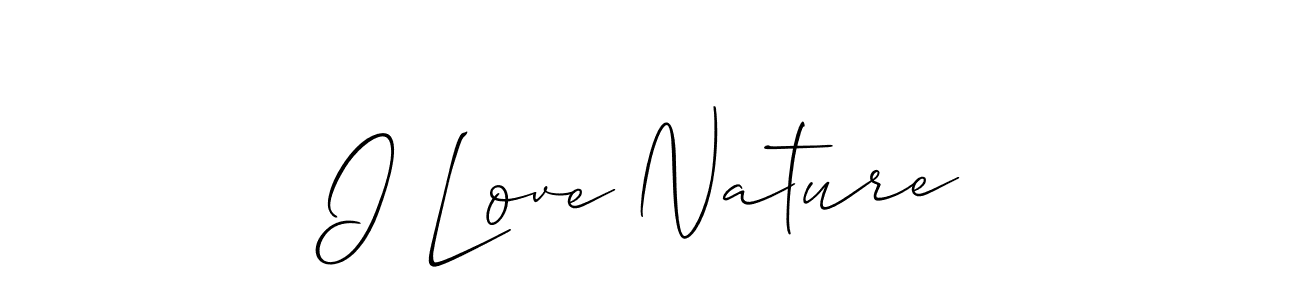 It looks lik you need a new signature style for name I Love Nature. Design unique handwritten (Allison_Script) signature with our free signature maker in just a few clicks. I Love Nature signature style 2 images and pictures png