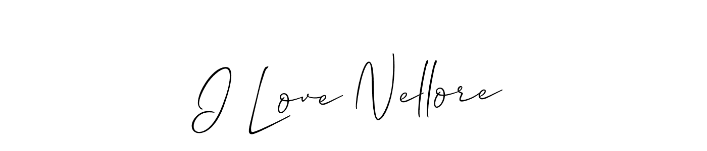Design your own signature with our free online signature maker. With this signature software, you can create a handwritten (Allison_Script) signature for name I Love Nellore. I Love Nellore signature style 2 images and pictures png