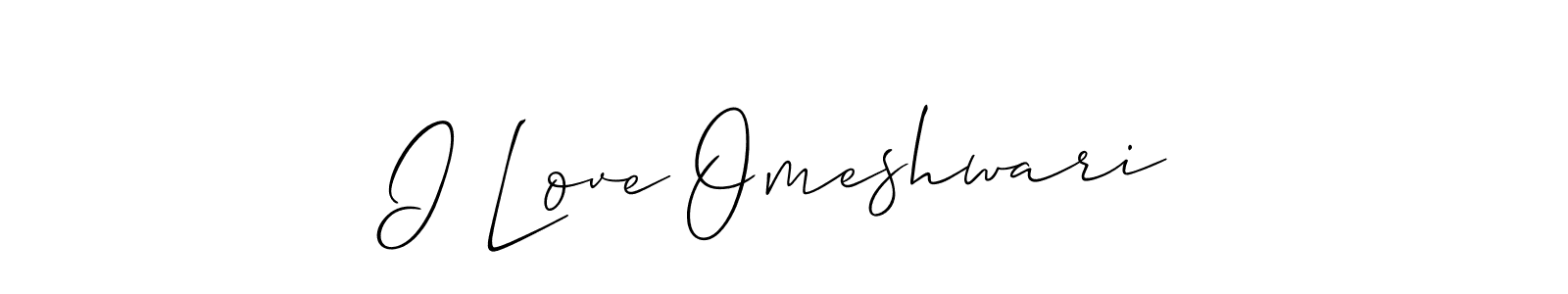 Similarly Allison_Script is the best handwritten signature design. Signature creator online .You can use it as an online autograph creator for name I Love Omeshwari. I Love Omeshwari signature style 2 images and pictures png