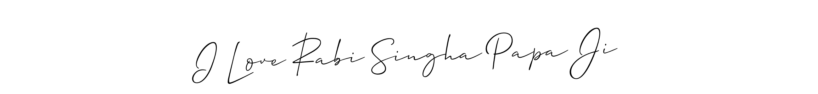 How to Draw I Love Rabi Singha Papa Ji signature style? Allison_Script is a latest design signature styles for name I Love Rabi Singha Papa Ji. I Love Rabi Singha Papa Ji signature style 2 images and pictures png