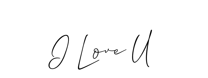 Also we have I Love U name is the best signature style. Create professional handwritten signature collection using Allison_Script autograph style. I Love U signature style 2 images and pictures png