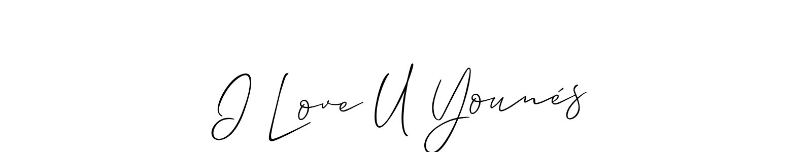 Create a beautiful signature design for name I Love U Younés. With this signature (Allison_Script) fonts, you can make a handwritten signature for free. I Love U Younés signature style 2 images and pictures png