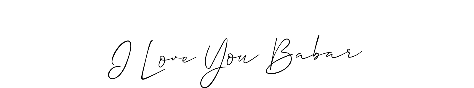 Make a short I Love You Babar signature style. Manage your documents anywhere anytime using Allison_Script. Create and add eSignatures, submit forms, share and send files easily. I Love You Babar signature style 2 images and pictures png